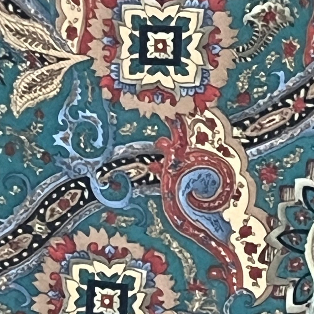 Gorgeous Silk Paisley Floral Scroll Pattern Coldwater Creek Silk Wrap Skirt XL - Picture 5 of 6